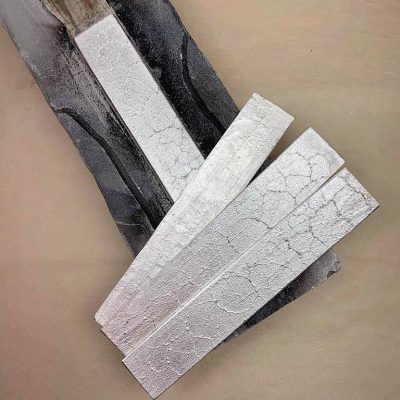 Single (1) Hand carved Tufa Cast Sterling Silver bracelet blank