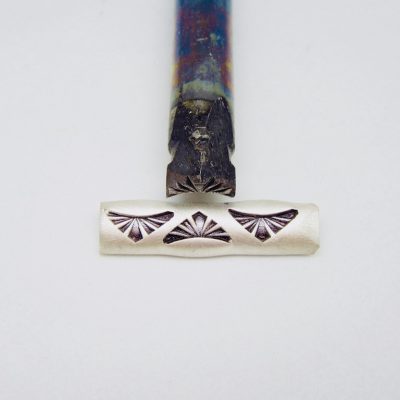 Triangle Ray Bloom Sideway Half Round Wire Stamp 1638