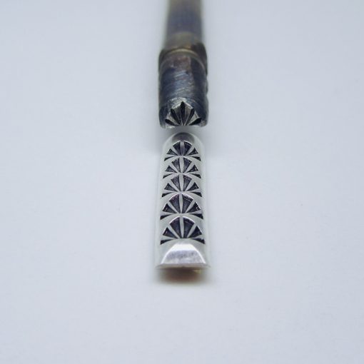 6 Flat Ray Shell Design Half Round Wire Stamp 1614 - Image 2