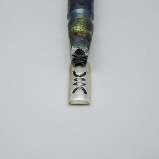 Wire Design with Two Diamond Middle Half Round Wire Single Stamp 16516
