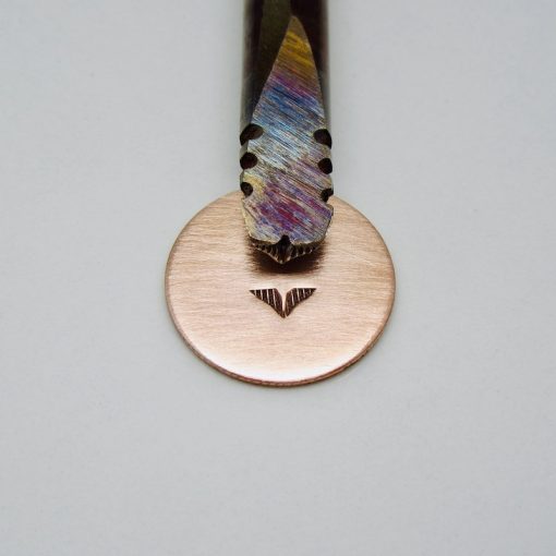 Small Two Petal Bloom with Lines Design Single Stamp 814